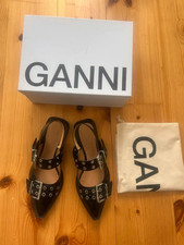 Ganni leder ballerinas - leder,
