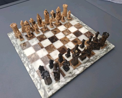 Alabaster schach brett - -,