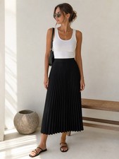 Plissee rock midi schwarz - rock, s/36
