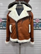 Herren Lammfell Leder Faux