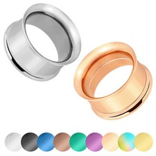 Flesh Tunnel Ohr Plug Piercing Double Flared Hollow Edelstahl Schmuck Stecker