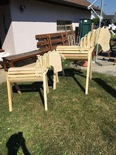 2 x Holzpferd, Holzpony