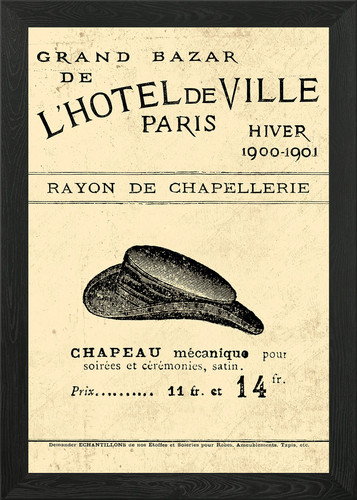Chapeau claque 1900 gerahmtes - chapeau,