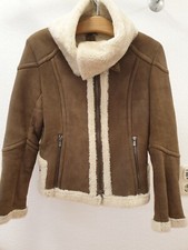 Marc Cain Jacke Lammfelljacke, Gr. 36 -38 / N3 braun - beige, wie neu
