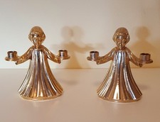 VINTAGE  Engel Kerzenhalter Messing vergoldet, gold, sehr gut Weihnachten
