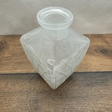 Vintage Glasvase Pressglas eckig Reliefmuste