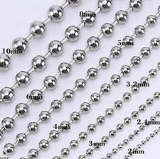 KUGELKETTE Edelstahl 1,5-10 mm Halskette Anhänger 18 - 120 cm Kette Herren Damen