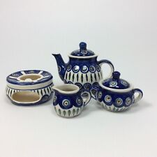 Wiza Poland Bunzlauer Keramik 4-tlg. Puppengeschirr Kindergeschirr Miniatur