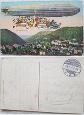 AK-Postkarte , Friedrichroda-Memel 1912,Zeppelin, gelaufen,Spasskarte