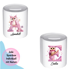 Bedruckte Spardose mit Eulen