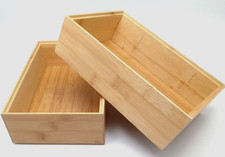 2 Stück Aufbewahrungsboxen aus Bambus 15.5cm x 5cm x 23 cm