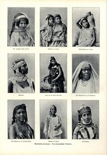 Marokkanische Frauen XL Seite 1906 mit 9 Abb. Marokko Schöne Frauen Afrika