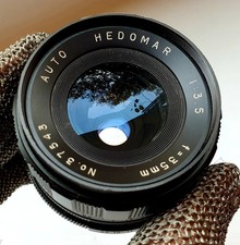 Lens "HEDOMAR 3,5/35", M42, Japan, 2 caps 