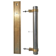 Türgriff Stoßgriff alt Bauhaus Messing vernickelt silber 23cm