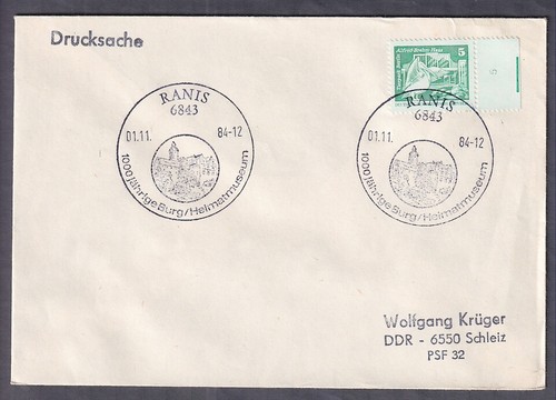 Sonderstempel 1984 ranis 1000 - ranis,
