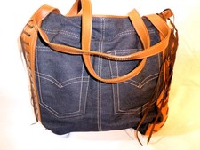 Damen Handtasche, Schultertasche, Jeans, Blau, sehr guter Zustand