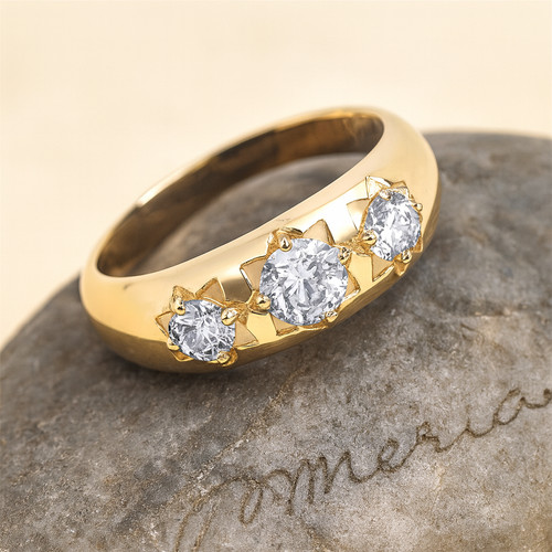 Herren ring mit drei - mit, steinen