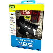 VDO LED Akku Beleuchtung Set ECO LIGHT M 60 Lux RED PLUS mit Brems Rücklicht