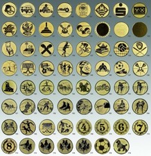 3x Alu-Embleme 50mm, go, si