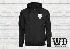 Herren Punisher Regenjacke bestickt Jacke Winterjacke Windjacke S - 5XL