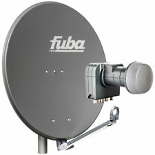 Sat Komplettset - Fuba Satellitenschüssel 80cm anthrazit + Quad LNB 4 Teilnehmer