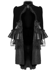 Devil Fashion Damen Wunderschön Gothic Aristocrat Samt & Spitze Gehrock Jacke