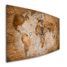 BM Wanduhr 50 cm x 25 cm leises Uhrwerk Funkwanduhr 7829-1a Weltkarte Länder