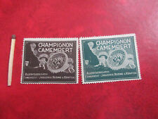 Käse, Heising bei Kempten : 2 Reklamemarken :   CHAMPIGNON CAMEMBERT