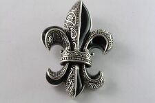 GROSSE ROYAL LILIE KRONE KREUZ TEMPLER LILIEN ANHÄNGER 925 ECHT SILBER / 576