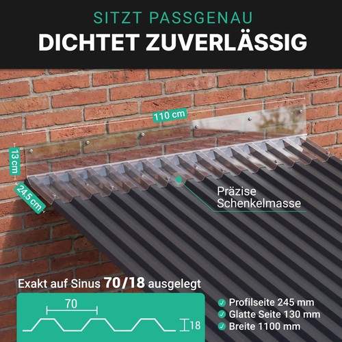Wandanschluss pvc trapez - trapez, 70/18