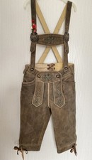 Jungen Trachtenhose Lederhose Gr.98 Camel  Almsach Kniebundlederhose