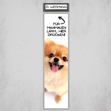 Pomeranian Pom Zwergspitz Schild Klingel Lärm Hund Spruch Türschild Hundeschild 