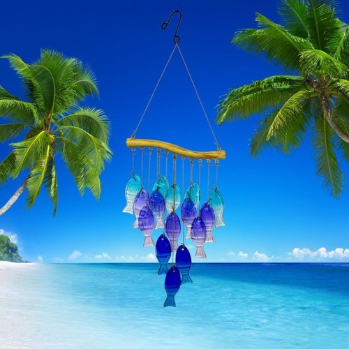 Windspiel fische aus glas - windspiel,
