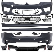 Sport Bodykit Stoßstange Vorne Seite Hinten passt für BMW G30 M5 Umbau 2017-2020