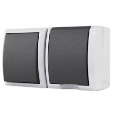 REV Aqua Form IP44 - Kombination Schalter-Steckdose AP waagerecht, grau