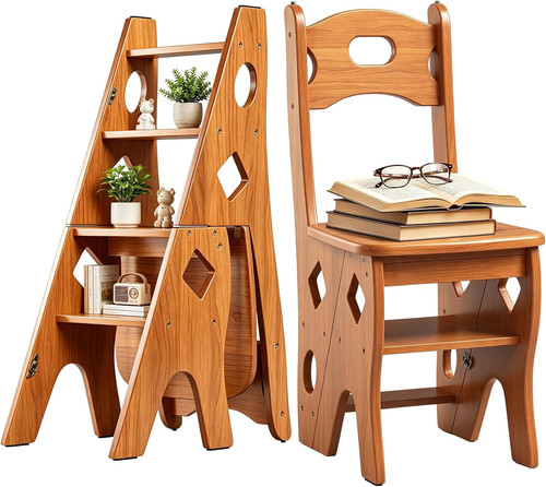 Holzleiter 1 klappbar - holzleiter, 2-in-1