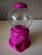 Puppen Miniatur-Kaugummi Automat Drehmechanismus pink/klar befüllbar funktioni