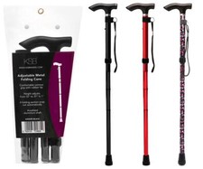 Faltbarer Gehstock verstellbar Metall Klappstock Gummi Oberseite & konturierter Griff