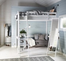 Ikea Hochbett "STORA", weiß Gebeizt, gebraucht, guter Zustand, 140x200cm