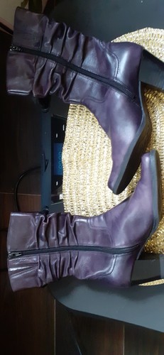 Lila echt leder stiefel - echt,