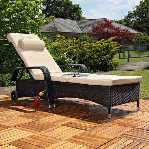 Sonnenliege gartenliege rattan - sonnenliege,