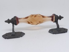 Antiker Türgriff Messing Glas