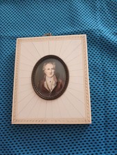 Miniaturporträt JohannWolfgang v. Goethe ovales Bild auf Elfenbein