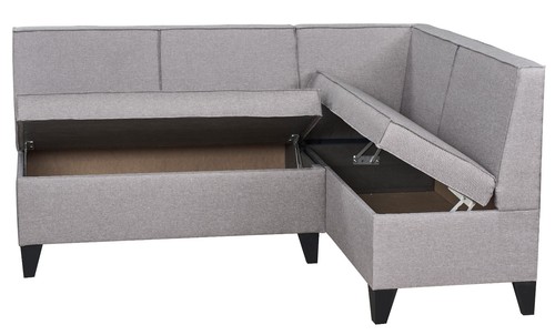 Eckbank look grau stoffbank - grau,