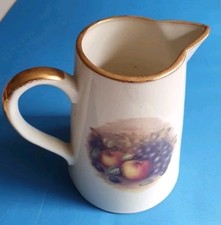 Staffordshire Krug Saft Wein  Wasser Milch Goldrand Stilleben 1,5l Handcrafted