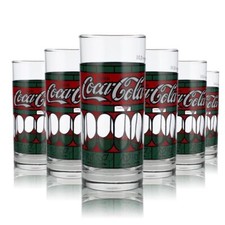 6x Coca Cola Glas 0,3l Tiffany Glas 80er Jahre Sonderedition Gläser Set Sammler