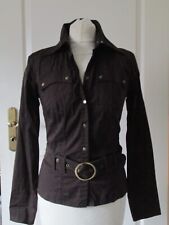 damen safari bluse wickelbluse bluse gürtel blusenjacke mokka braun HEINE M 38