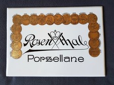 Antik Porzellan Rosenthal Werbetafel Schild Werbung , kein Emaile , Top Rarität