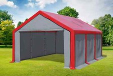 Partyzelt 4x6m Rot Grau PVC