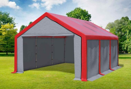 Partyzelt 4x6m rot - rot, pvc